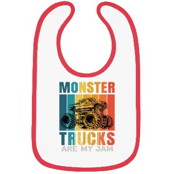 Discover Monster Trucks Are My Jam Vintage Retro Bibs