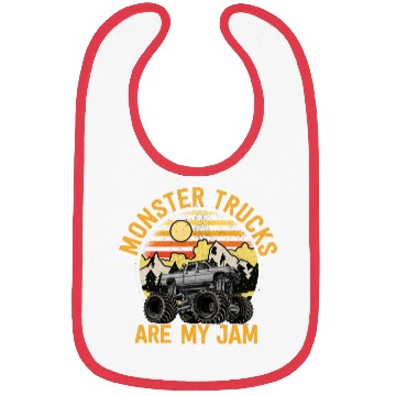 Discover Monster Trucks Are My Jam Vintage Retro Bibs