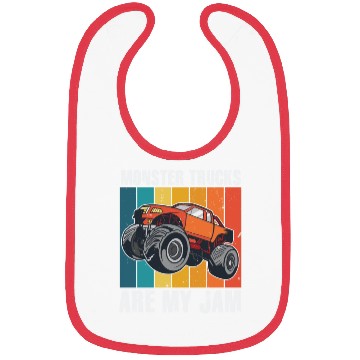 Discover Monster Trucks Are My Jam Vintage Retro Bibs