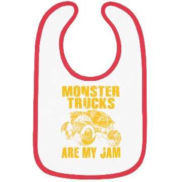 Discover Monster Trucks Are My Jam Vintage Retro Bibs