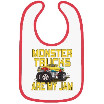 Discover Monster Trucks Are My Jam Vintage Retro Bibs