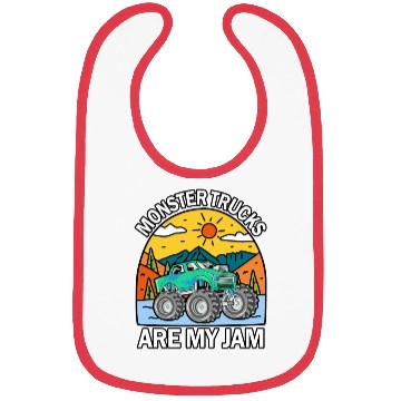 Discover Monster Trucks Are My Jam Vintage Retro Bibs