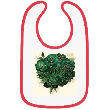 Discover Green and Gold Glam Roses Pattern Bibs