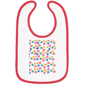 Discover Retro 70s daisy flowers in orange & lilac Bibs