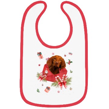 Discover Vizsla Dog In Christmas Card Ornament Pajama Xmas Bibs