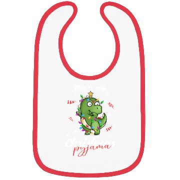 Discover Winter Christmas Pyjama Dinosaur Trex Bibs