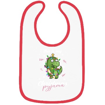 Discover Winter Christmas Pyjama Dinosaur Trex Bibs