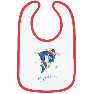 Discover Winter Christmas Pyjama Shark Bibs