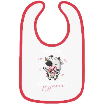 Discover Winter Christmas Pyjama Cow Bibs
