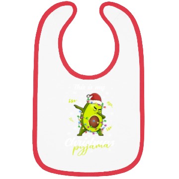Discover Winter Christmas Pyjama Avocado Bibs