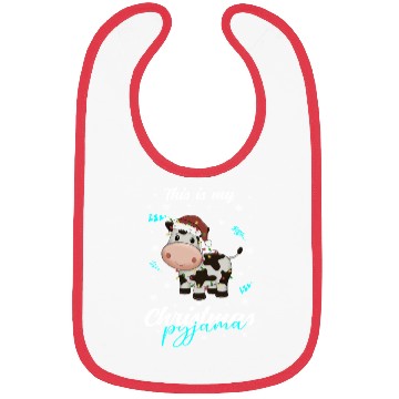Discover Winter Christmas Pyjama Cow Bibs