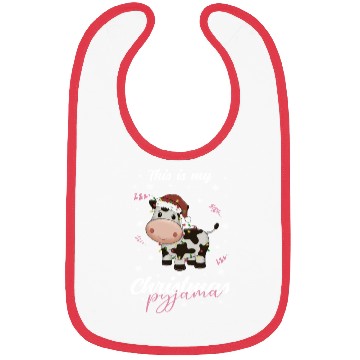 Discover Winter Christmas Pyjama Cow Bibs