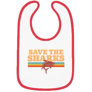 Discover Retro Vintage Shark Save The Sharks Awareness Bibs