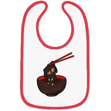 Discover Dachshund Dipping Noodles Bibs