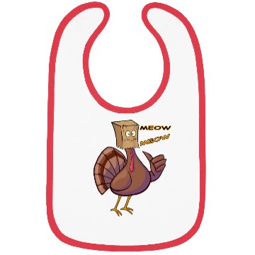 Discover Thanksgiving Funny Turkey Fake Cat Retro Meow Bibs