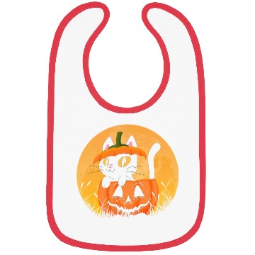 Discover Cute Halloween Pumpkin Cat Lover Bibs
