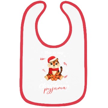 Discover Winter Christmas Pyjama Tiger Bibs