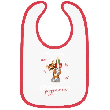 Discover Winter Christmas Pyjama Tiger Bibs