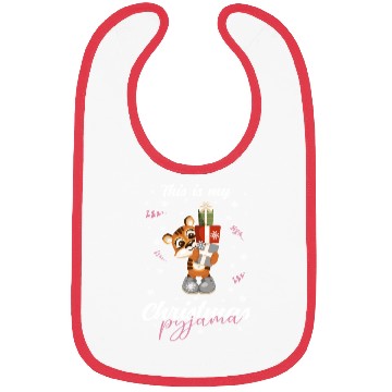 Discover Winter Christmas Pyjama Tiger Bibs