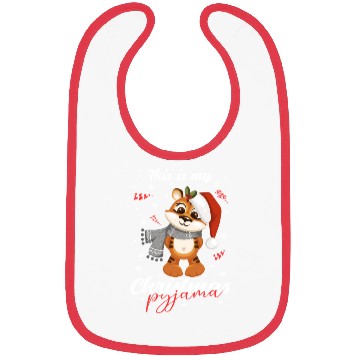 Discover Winter Christmas Pyjama Tiger Bibs