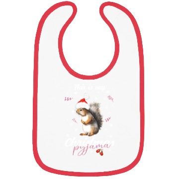 Discover Winter Christmas Pyjama Squirrel Bibs