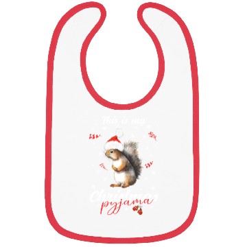 Discover Winter Christmas Pyjama Squirrel Bibs