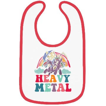 Discover Heavy Grim Unicorn Rainbow Metal Music Lover Rock Bibs