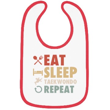 Discover Eat Sleep Taekwondo Repeat Retro Bibs
