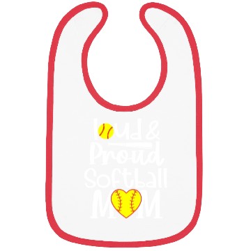 Discover Funny Quote Loud Proud Bleached Softball Mom Bibs