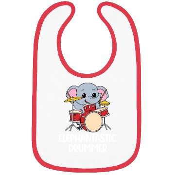 Discover Elephant Drummer Funny Elephant Gift Bibs