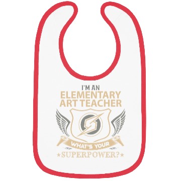 Discover Elementary Art Teacher Bibs - Superpower Job Gi