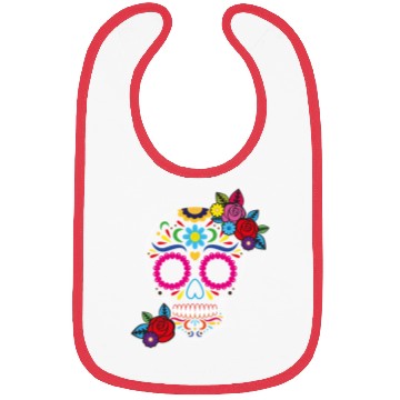 Discover Day of The Dead Colorful Sugar Skull Bibs