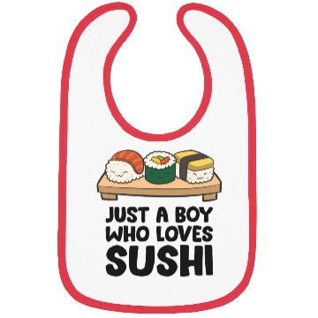 Discover Just a Boy Who Loves Sushi Bibs