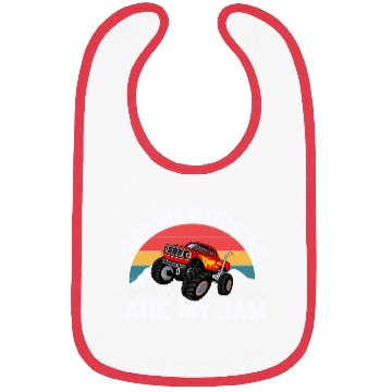 Discover Monster Trucks Are My Jam Vintage Retro Bibs