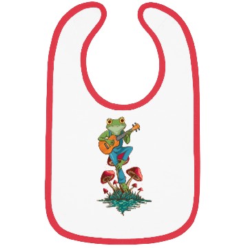 Discover Frog string, pluck, pick, tadpole, animals Bibs