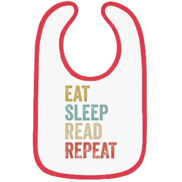 Discover Eat Sleep Read Repeat Book Reader Bibs