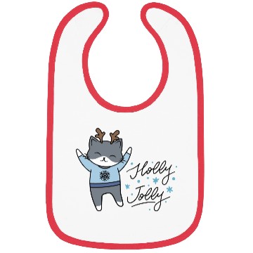 Discover Christmas Holly Jolly Funny Cat! Bibs
