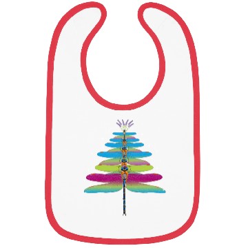 Discover Dragonfly Christmas Tree Funny Insects Lover Xmas Bibs