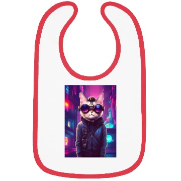 Discover Techno Cat In Japan Neon City Bibs