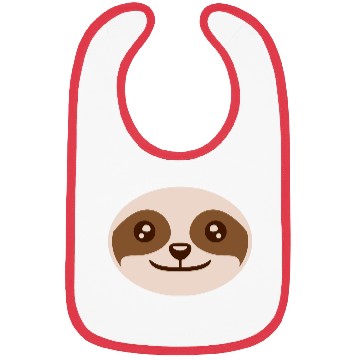 Discover Round sloth face design Bibs