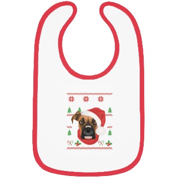 Discover Boxer Merry Christmas Bibs