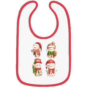 Discover Snowmen in christmas mode happy holidays Bibs