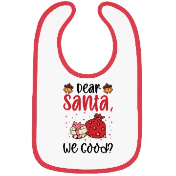 Discover Dear Santa Christmas Holiday Typography Bibs