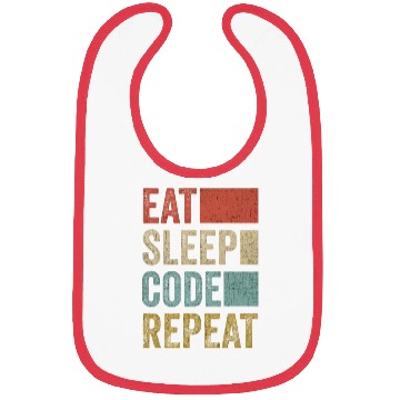 Discover Software Developer Coder Retro Eat Sleep Code Bibs