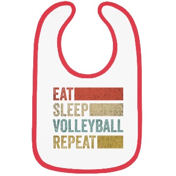 Discover Retro 70s Volleyball Player Men Kids Eat Sleep Bibs