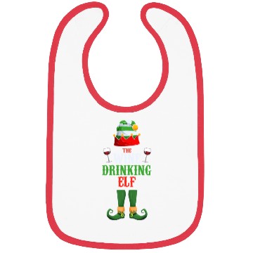 Discover Chistmas Season The Wine Drinking Elf Bibs