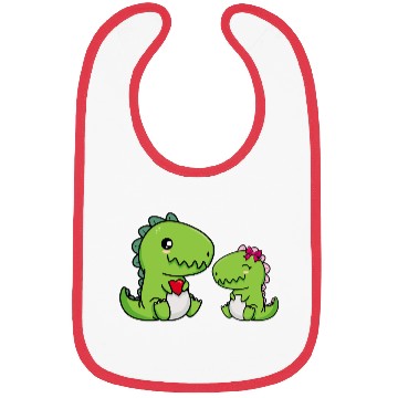 Discover Big sister brother dino siblings boy girl heart Bibs