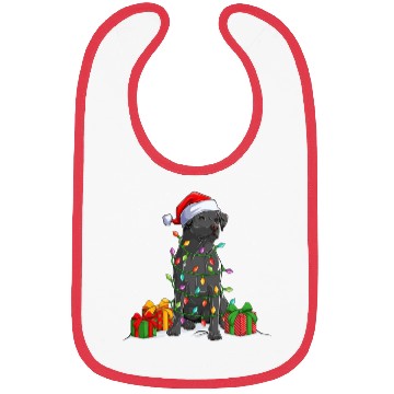 Discover Black Lab Labrador Christmas Lights Pajama Dog Bibs
