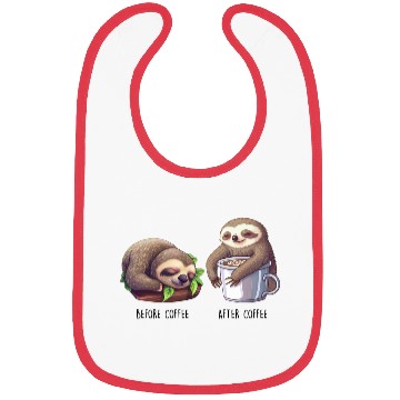 Discover Before Coffee After Coffee Sloth Coffee Bibs