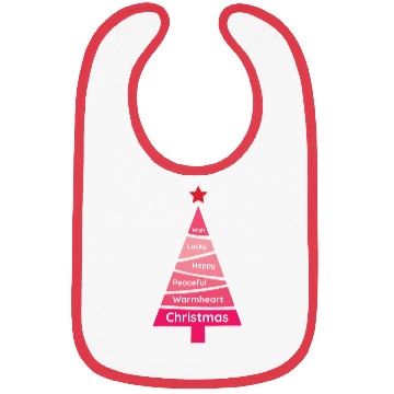 Discover Minimalist Pink Christmas Pine Wish Bibs